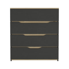Vista Dresser, Superior Top, Four Drawers -Black / Light Oak
