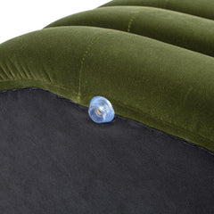 Tale 49" Upholstered Oval Storage Bench, Olive Green Performance Velvet