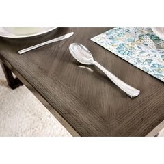 Contemporary Gray 1pc Counter Height Dining Table Solid wood Center Support Beam Table Dining Room Furniture