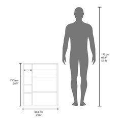 Saturn Wall-Mounted Medicine Cabinet With 1 Door And 3 Open Shelves, Modern Bathroom Storage Organizer, White