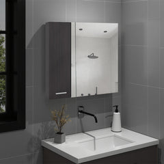 Aria Mirror Medicine Cabinet with Double Door, Four Interior Shelves, Humidity-Resistant Bathroom Storage, Wall Mounted Organizer for Toiletries, Essentials and Daily Use Items.