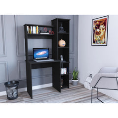 Valhalla Writintg Desk, Two Superior Shelves, Five Cubbies -Black