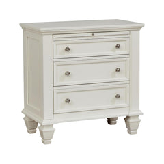 Electra White 3-drawer Nightstand with Pull Out Tray