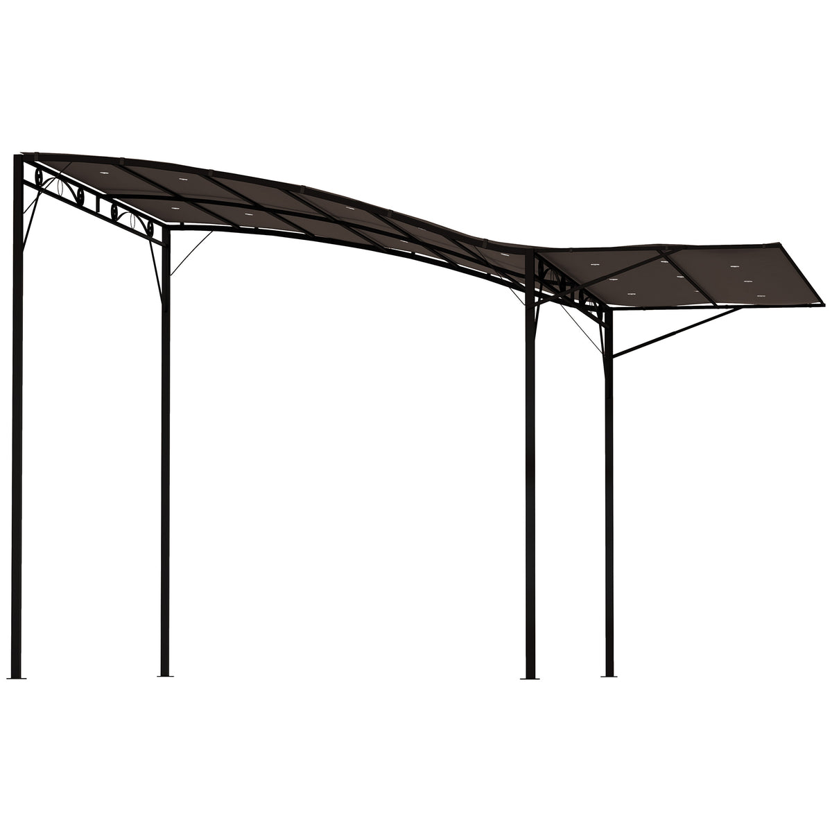 10' x 8' Outdoor Pergola and Patio Gazebo for Garden, Camper, Deck, Doors and Windows, Brown