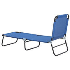 Folding Chaise Lounge Pool Chairs, Outdoor Sun Tanning Chairs with 5-Level Reclining Back, Steel Frame for Beach, Yard, Patio, Blue
