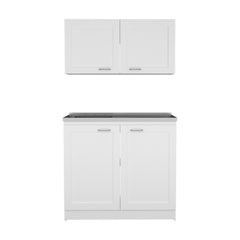 Olympus Cabinet Set, Two Shelves -White