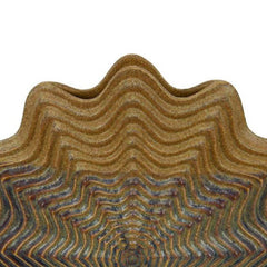 Aura Vase, Brown, Gray Ceramic, Unique Radial Rosette, 16 Inch