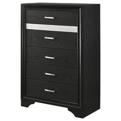 Pulsar Black 6-drawer Bedroom Chest