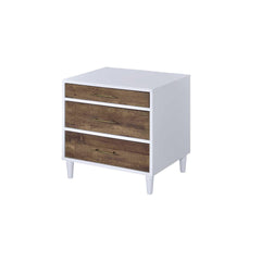 Atlas White & Weathered Oak Finish Accent Table