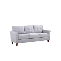 Light Grey 3-Seater Sofa, Couch, Mid-Century Upholstered Sofa for Living Room Apartment