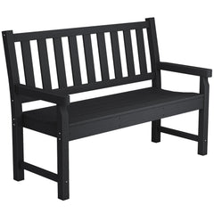 2-Person Garden Bench, HDPE Outdoor Bench with 530 lbs Capacity, Curved Seat for Backyard, Park, Porch, Lawn, Black