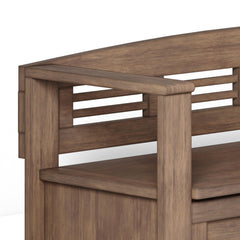Showcase 48 inch Wide Solid Wood Entryway Storage Bench in Rustic Natural Aged Brown