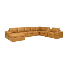 Large Arm Leather Match Upholstery Modular Sectional