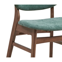 Priam Green Fabric & Walnut Finish Side Chair (Set of 2)