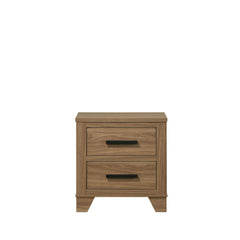 Transitional Style 1pc Nightstand Metal Slide Glide English Dovetail Drawers Bar Handles Walnut Finish Bedroom Furniture