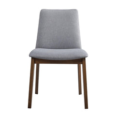 Fable Finish Side Chairs Set of 2, Gray Fabric Upholstery Seat and Back Wooden Kitchen Casual Dining Furniture