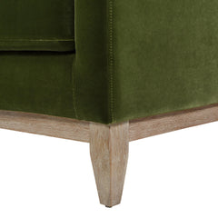 Asgard 75.5" Modern Farmhouse Sofa, Olive Green Performance Velvet