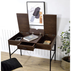 Epic Oak & Black Finish Writing Desk W/USB