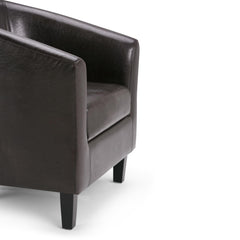 Aria 30 inch Wide Tub Chair in Brown Vegan Leather
