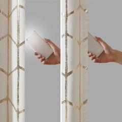 Nova Blackout Metallic Print Grommet Top Curtain Panel(Only 1 Pc Panel)