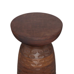 Comet 13 inch Solid Mango Accent Table in Warm Dark Brown