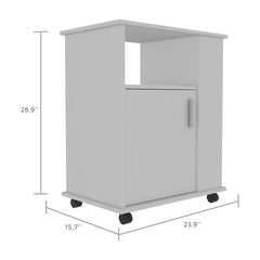 Vault Lower Microwave Cabinet, Single Door, Three Side Shelve -White