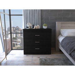 Nirvana Three Drawer Dresser, Superior Top, Metal Hardware -Black