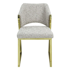 Avalon Teddy Sherpa & Mirrored Gold Finish Side Chair (Set of 2)