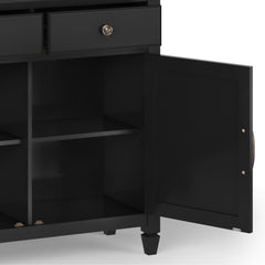 Celestia Solid Wood Entryway Storage Cabinet in Black