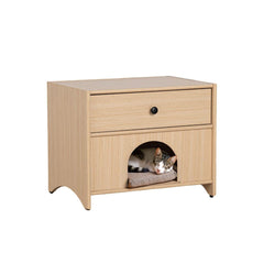 Mid-Century Modern 1pc Side Table One Drawer Pet Friendly Natural Finish
