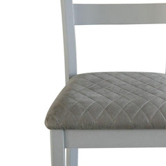Uranus Marchese Two Tone Gray Fabric&Pearl Gray Finish Side Chair(Set of 2)