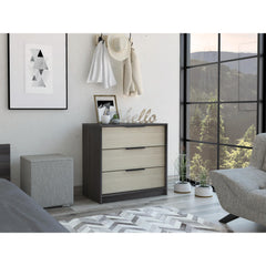 Lyra 3 Drawers Dresser, Superior Top -Black / Pine
