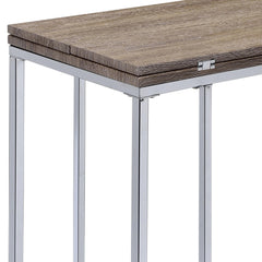 Dionysus Weathered Oak & Chrome Finish Accent Table