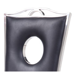 Zenith Black Synthetic Leather & Stainless Steel Side Chair (Set of 2)