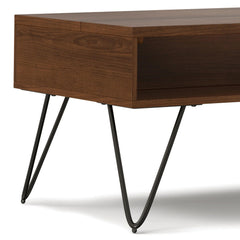 Nova 48 inch Wide Solid Wood Lift Top Coffee Table in Walnut Veneer