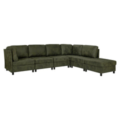 Faux Leather Fabric Upholstered Modular Sectional