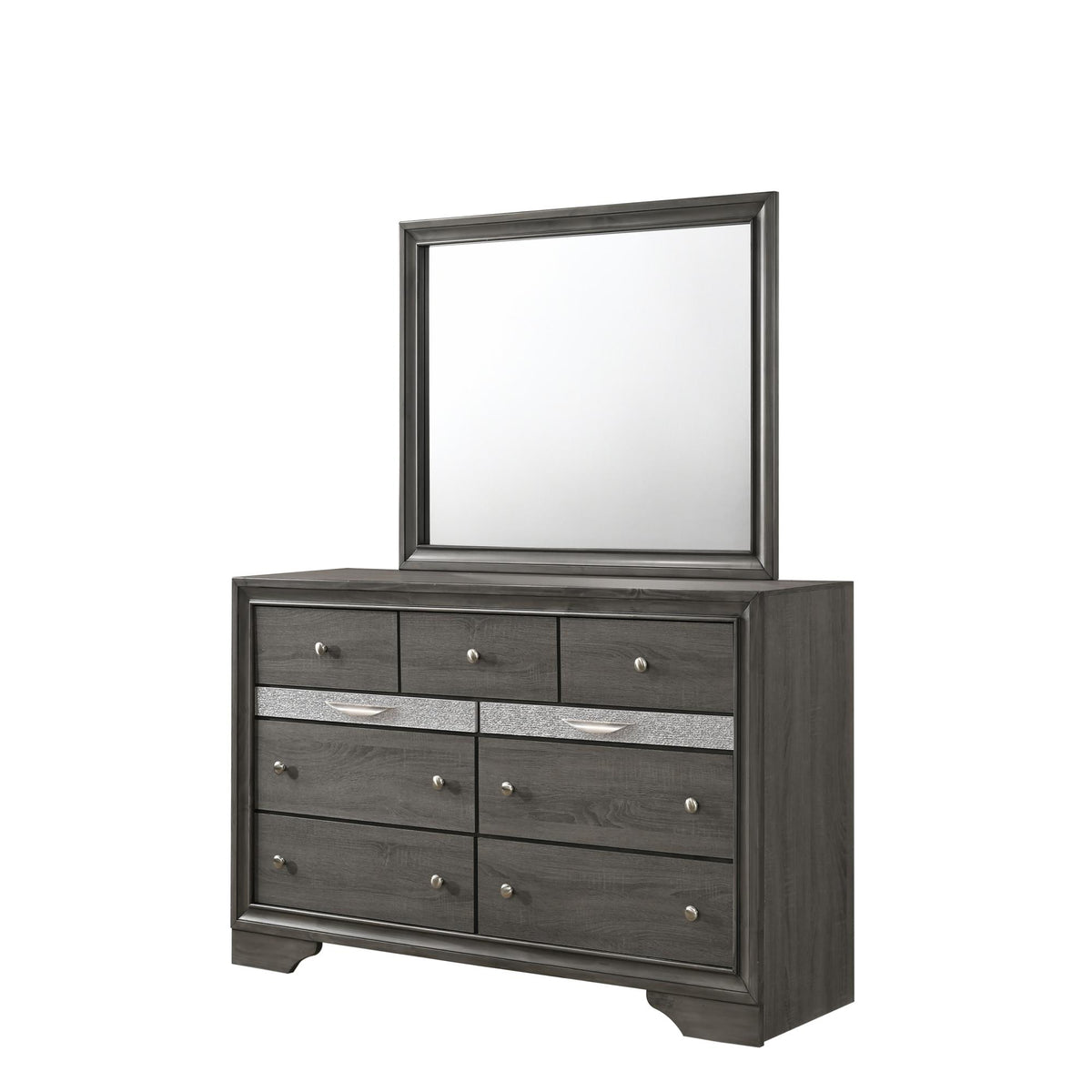 Orion Traditional 7 Drawer Dresser made with Wood in Gray
