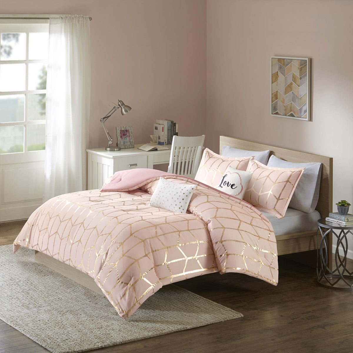 Harmony Metallic Printed Comforter Set