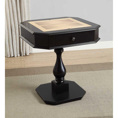Celestia Black Finish Reversible Chess Checker Game Table w/Game Tray (Chess Fingures Not Included)