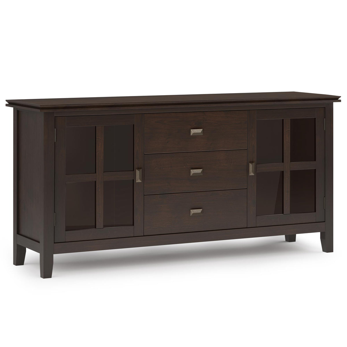 Demeter 60 inch Wide Solid Wood Large Sideboard Buffet in Dark Chestnut Brown