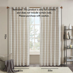 Cassandra Rod Pocket and Back Tab Curtain Panel with Fleece Lining Natural 50x95"