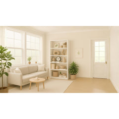 5-Tier Bookshelves Storage Cabinet White
