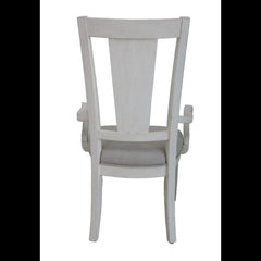 Sanctuary Light Gray Linen & Weathered White Finish Arm Chair (Set of 2)