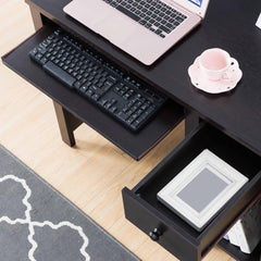 Avalon desk with hutch home office desk 39"W Compact desk Writing Desk Laptop Desk Red Cocoa Espresso One drawer Keyboard Drawer Wooden Knob