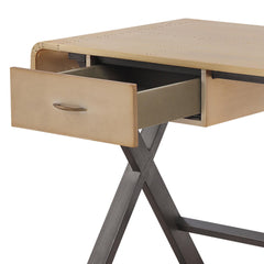 Asteroid Gold Aluminum Rectangular Writing Desk