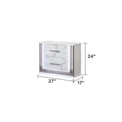 Diary Nightstand – Marble-Inspired Drawer Fronts, LED Side Lighting, and Metallic Trim for Glamorous and Practical Bedside Storage