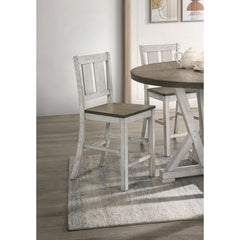 Mercury Height Dining 5pc Set Antique White Rustic Style Table Two-Tone Design 4x Chairs Dining Room Furniture