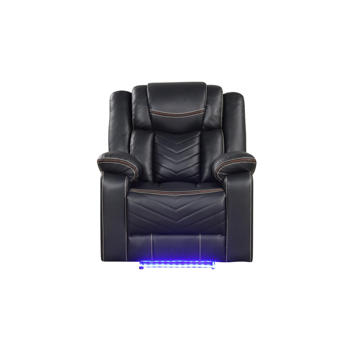 Cassandra Modern Contemporary LED Power Recliner Chair made with wood and metal frame in Black