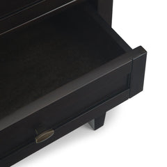 Warm Shaker Solid Wood 24 inch Wide Transitional Nightstand in Hickory Brown