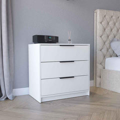 Lyra 3 Drawers Dresser, Superior Top -White